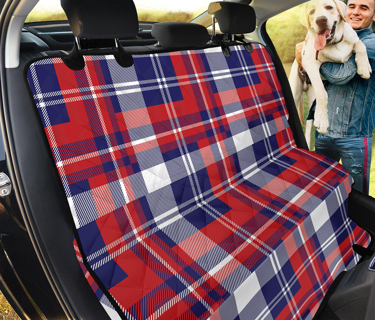 USA Plaid Pattern Print Pet Car Back Seat Cover