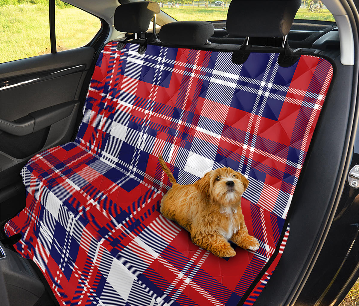 USA Plaid Pattern Print Pet Car Back Seat Cover