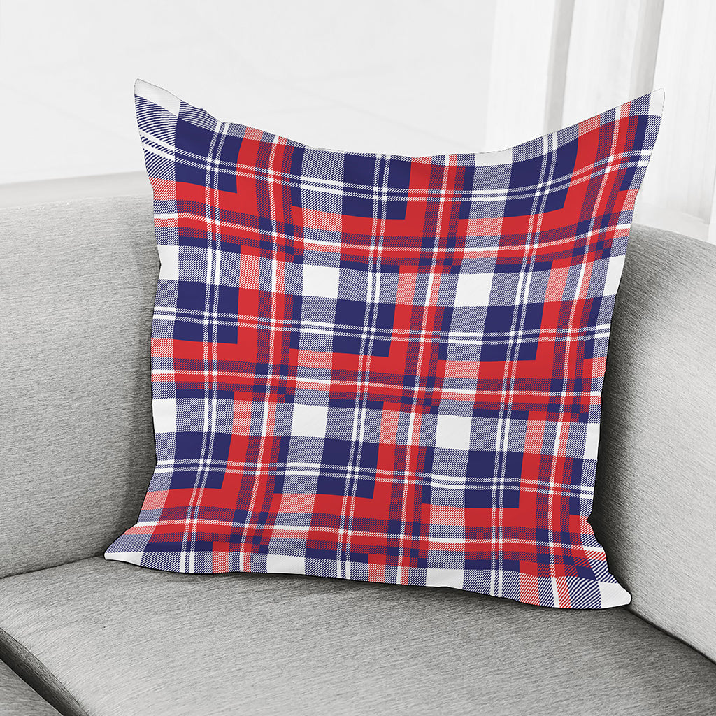 USA Plaid Pattern Print Pillow Cover