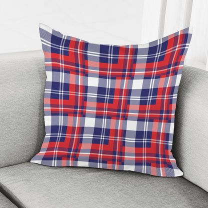 USA Plaid Pattern Print Pillow Cover