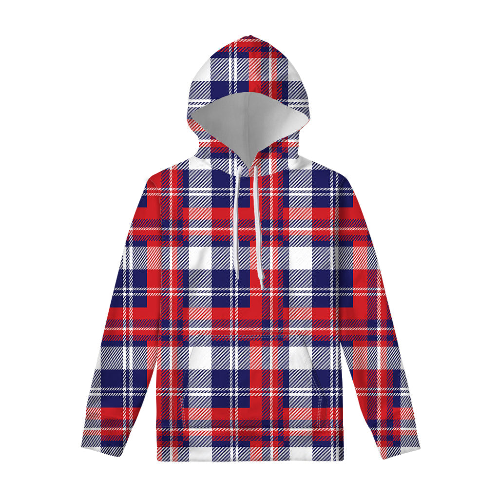 USA Plaid Pattern Print Pullover Hoodie
