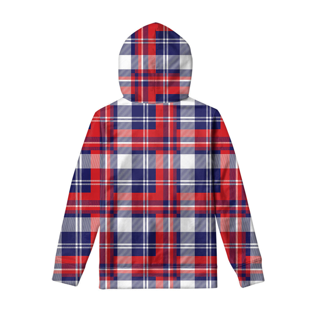 USA Plaid Pattern Print Pullover Hoodie