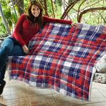 USA Plaid Pattern Print Quilt