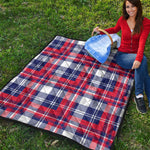 USA Plaid Pattern Print Quilt