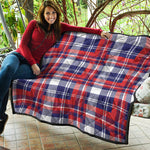 USA Plaid Pattern Print Quilt