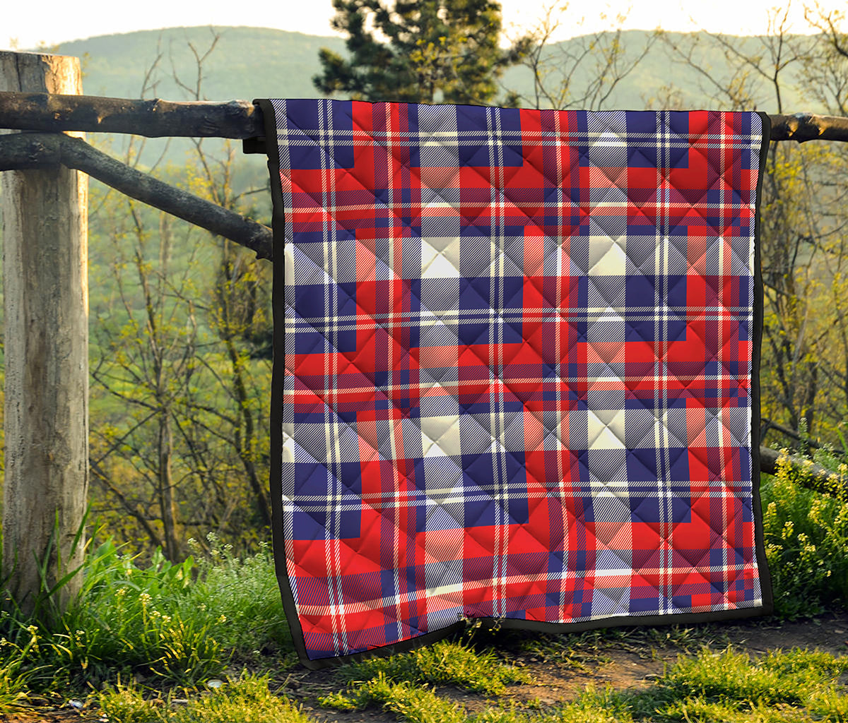 USA Plaid Pattern Print Quilt