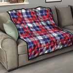 USA Plaid Pattern Print Quilt