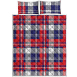 USA Plaid Pattern Print Quilt Bed Set