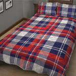 USA Plaid Pattern Print Quilt Bed Set