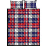 USA Plaid Pattern Print Quilt Bed Set