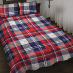 USA Plaid Pattern Print Quilt Bed Set