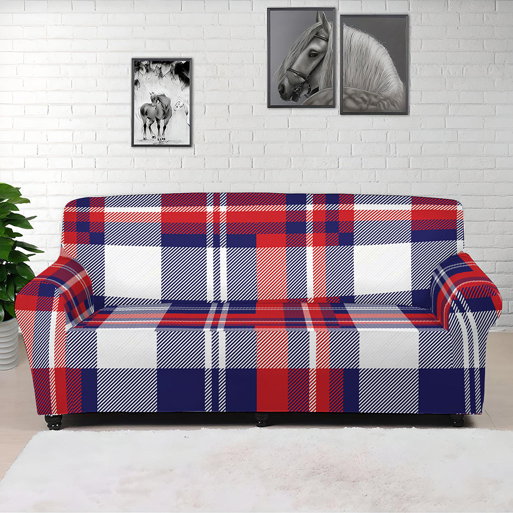 USA Plaid Pattern Print Sofa Cover