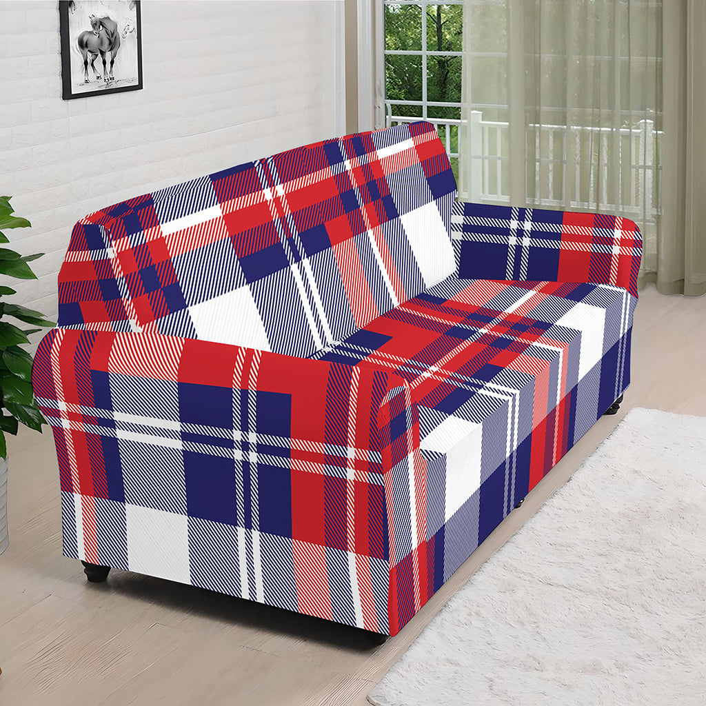 USA Plaid Pattern Print Sofa Cover