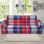 USA Plaid Pattern Print Sofa Slipcover