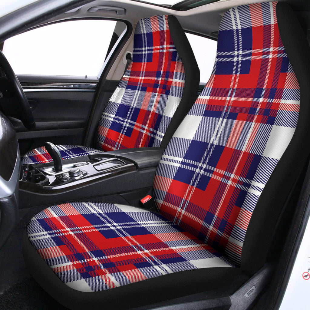 USA Plaid Pattern Print Universal Fit Car Seat Covers