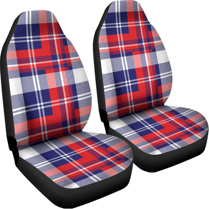 USA Plaid Pattern Print Universal Fit Car Seat Covers