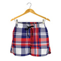 USA Plaid Pattern Print Women's Shorts