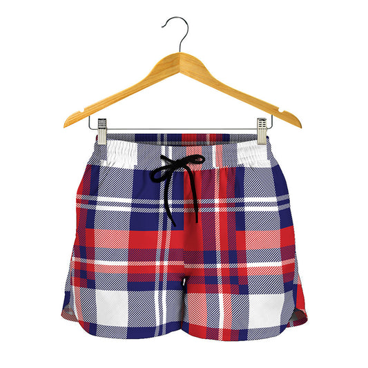 USA Plaid Pattern Print Women's Shorts