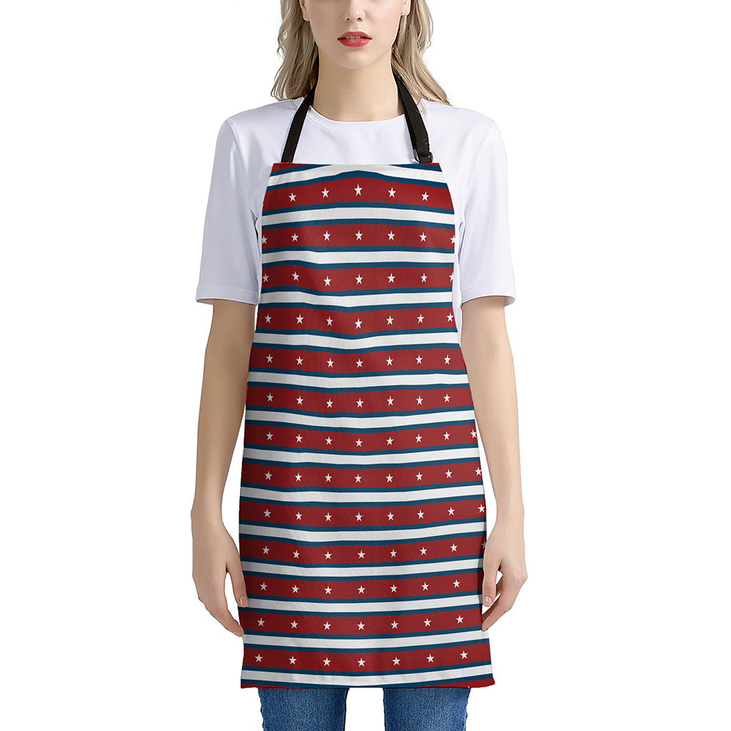 USA Striped Pattern Print Apron