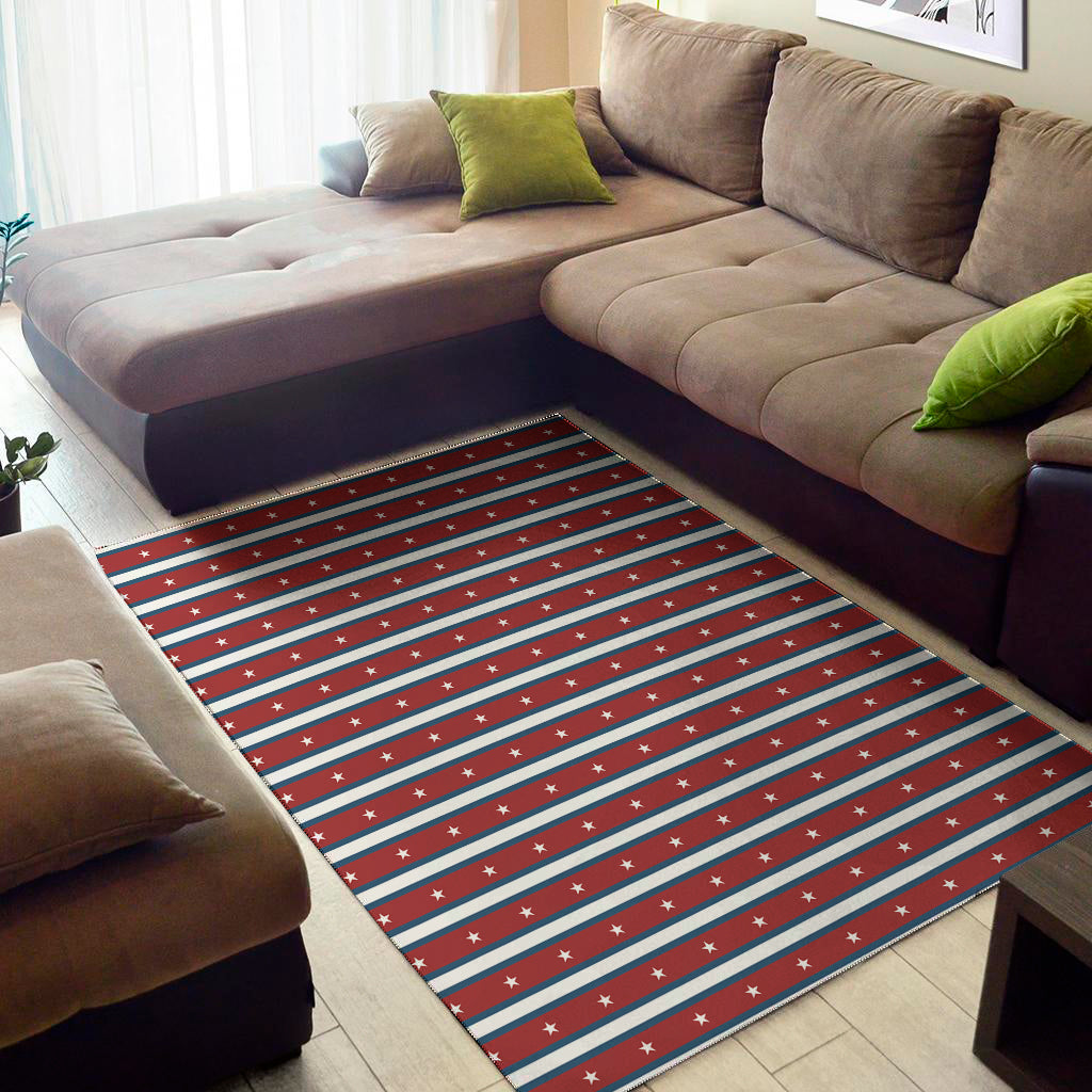 USA Striped Pattern Print Area Rug