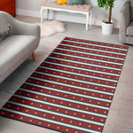 USA Striped Pattern Print Area Rug
