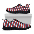 USA Striped Pattern Print Black Running Shoes