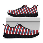 USA Striped Pattern Print Black Sneakers
