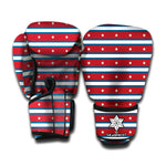 USA Striped Pattern Print Boxing Gloves