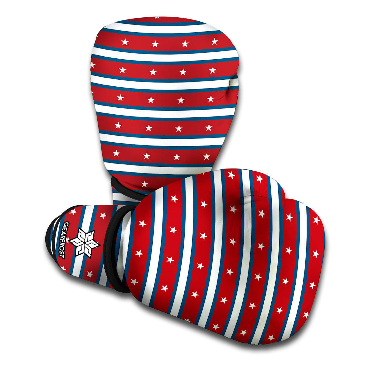 USA Striped Pattern Print Boxing Gloves