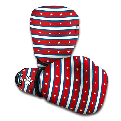 USA Striped Pattern Print Boxing Gloves