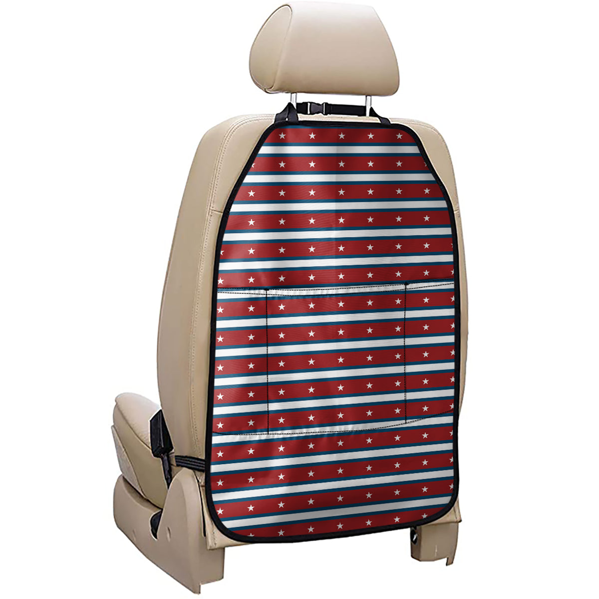 USA Striped Pattern Print Car Seat Organizers