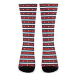 USA Striped Pattern Print Crew Socks