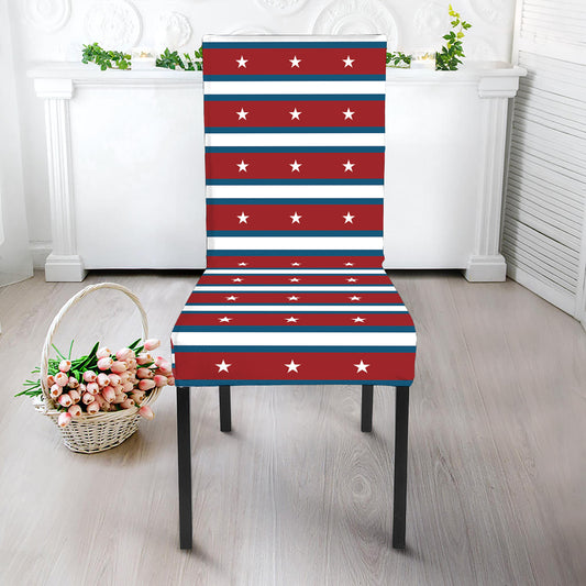 USA Striped Pattern Print Dining Chair Slipcover
