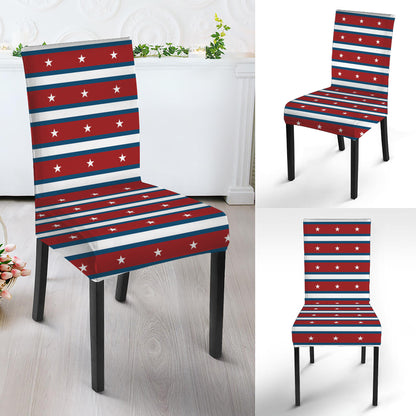 USA Striped Pattern Print Dining Chair Slipcover