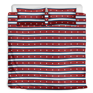 USA Striped Pattern Print Duvet Cover Bedding Set