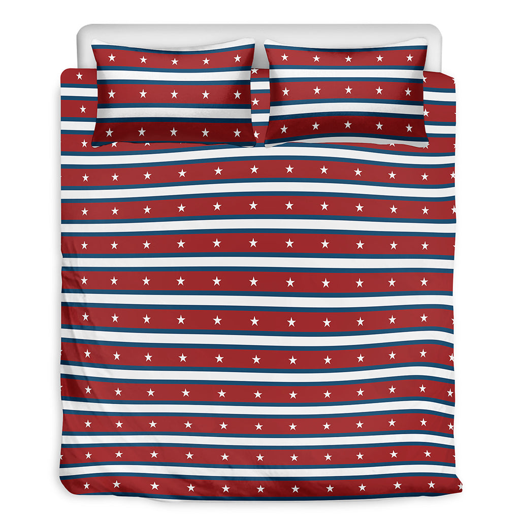 USA Striped Pattern Print Duvet Cover Bedding Set