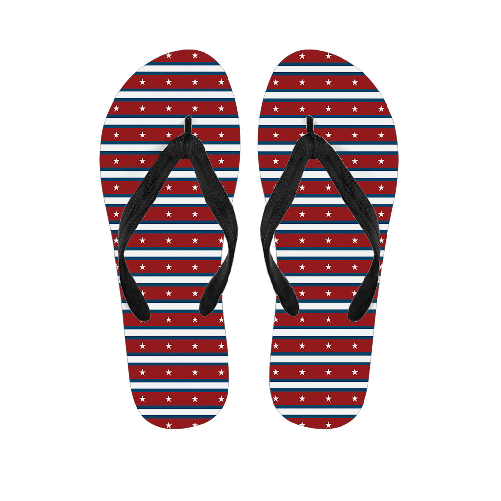 USA Striped Pattern Print Flip Flops