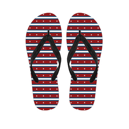USA Striped Pattern Print Flip Flops
