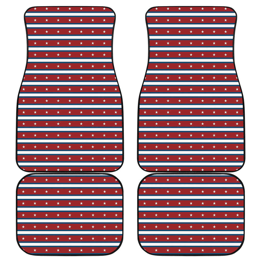 USA Striped Pattern Print Front and Back Car Floor Mats