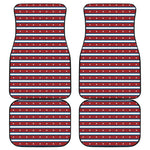 USA Striped Pattern Print Front and Back Car Floor Mats