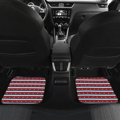 USA Striped Pattern Print Front and Back Car Floor Mats