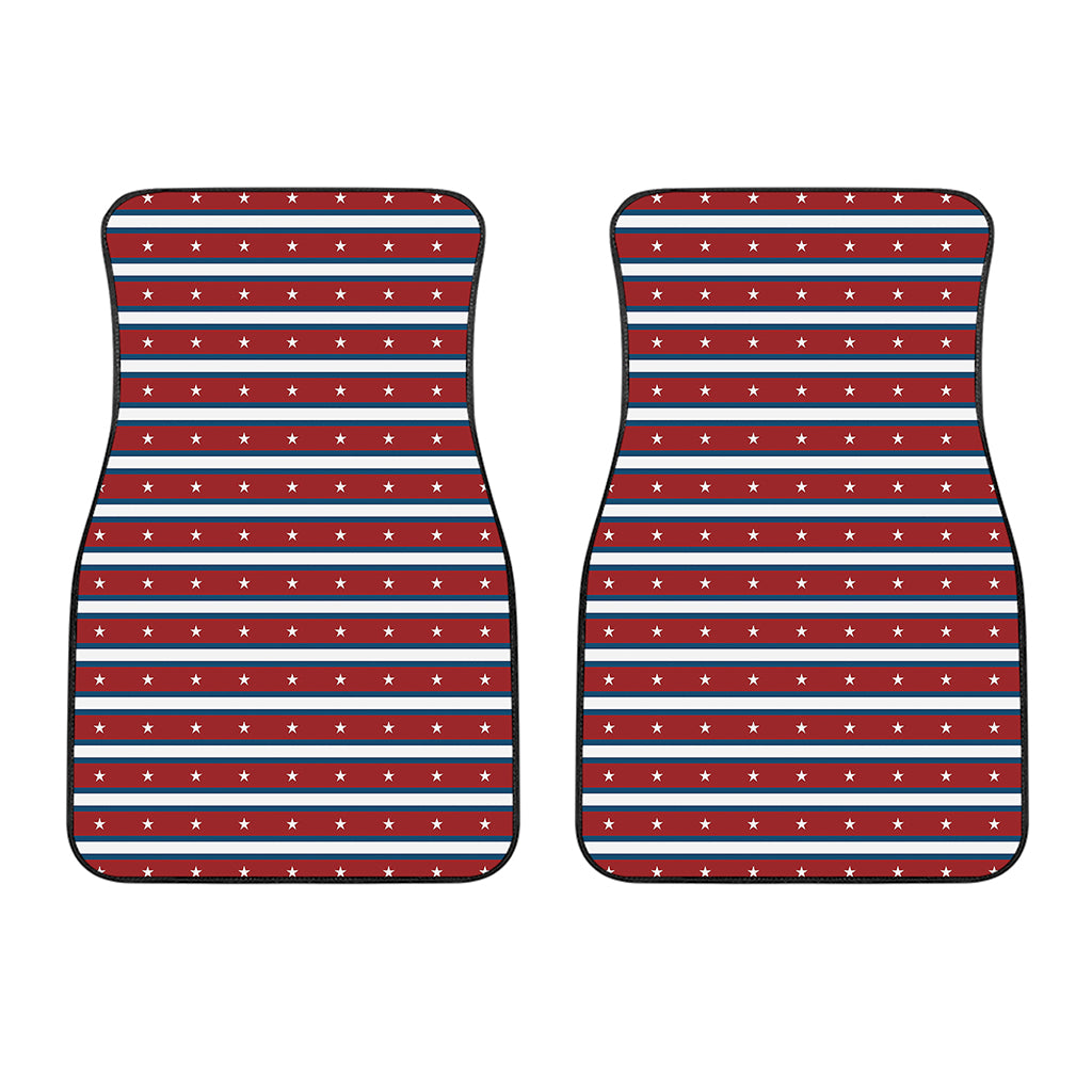 USA Striped Pattern Print Front Car Floor Mats