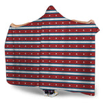 USA Striped Pattern Print Hooded Blanket