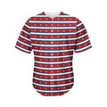 USA Striped Pattern Print Men's Baseball Jersey