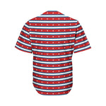 USA Striped Pattern Print Men's Baseball Jersey