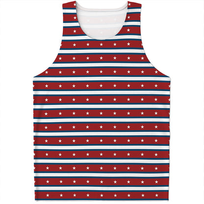 USA Striped Pattern Print Men's Tank Top
