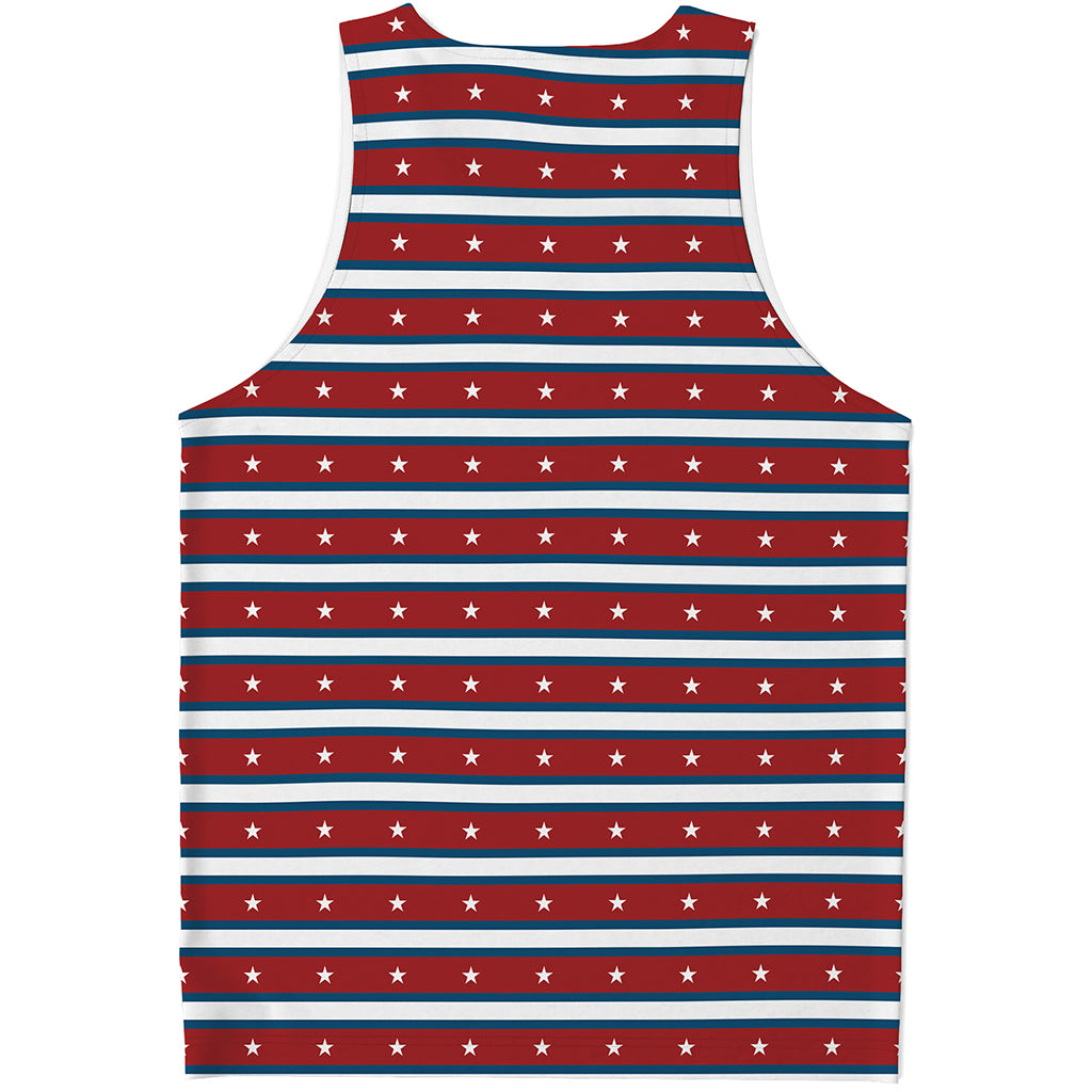 USA Striped Pattern Print Men's Tank Top