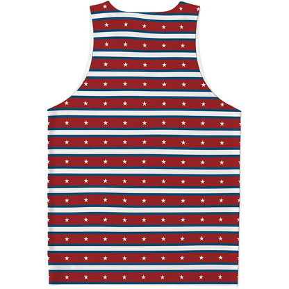 USA Striped Pattern Print Men's Tank Top