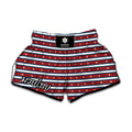 USA Striped Pattern Print Muay Thai Boxing Shorts