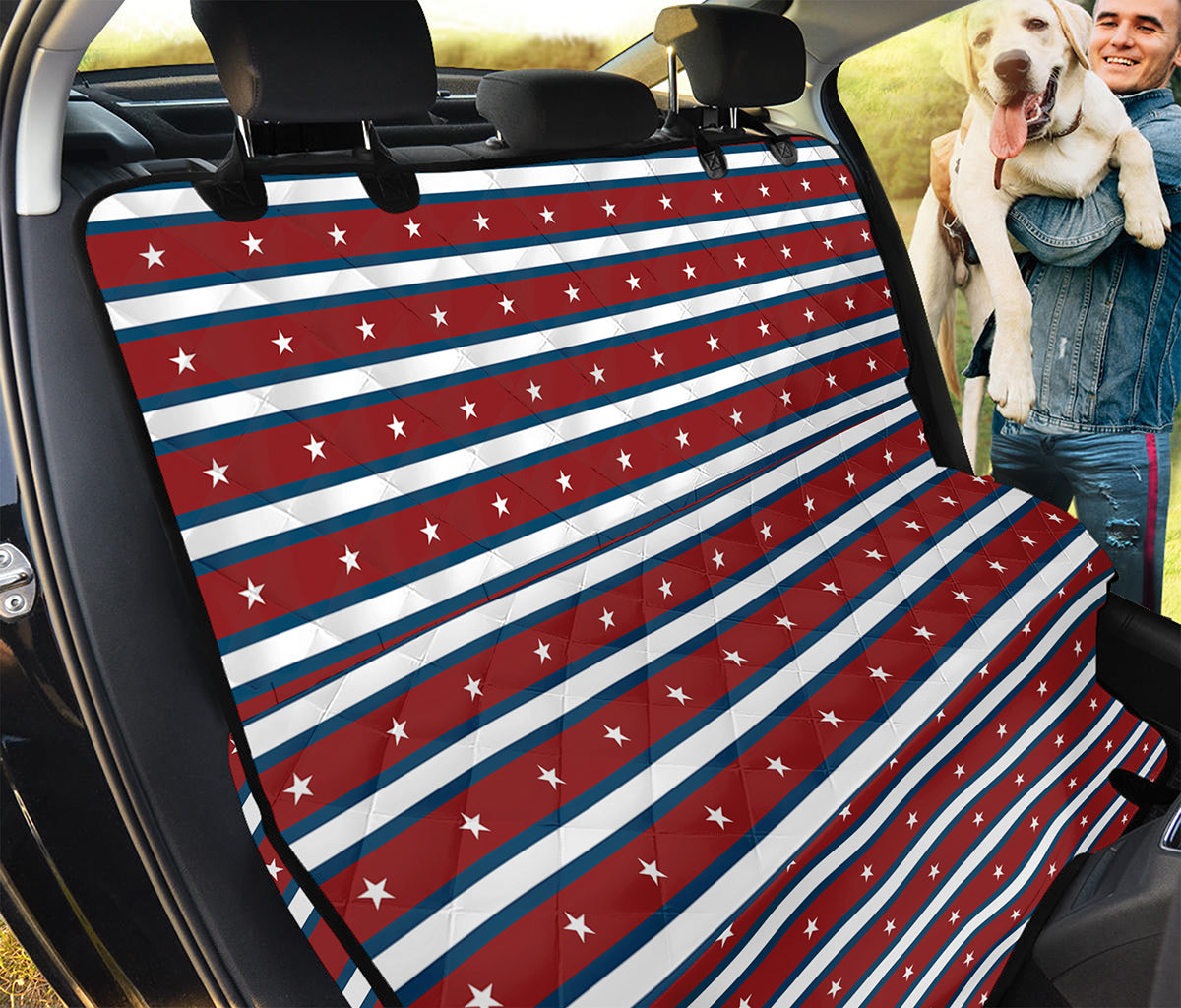 USA Striped Pattern Print Pet Car Back Seat Cover